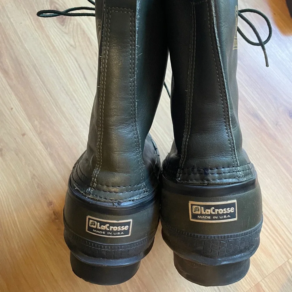 LaCrosse Outdoorsman Boots Rubber‎ Leather Steel Shank Men 9 Waterproof Gorpcore